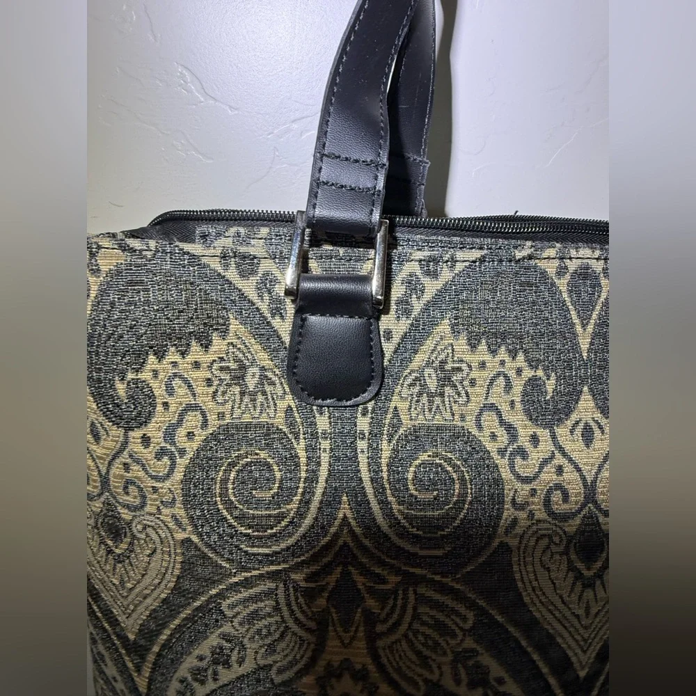 ~13” Liz Claiborne Work Bag Randa Luggage Laptop Tote Fabric Blue‎ & Gray